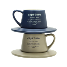 Puodeliai su lėkštelėmis MILK&COFFEE ( 2 vnt. 90 ml)