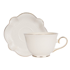 Krūzes ar apakštasītēm „Pandora cream” (2 gab., 250 ml)