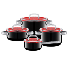 Puodų rinkinys „Fusiontec Black" (4vnt.)